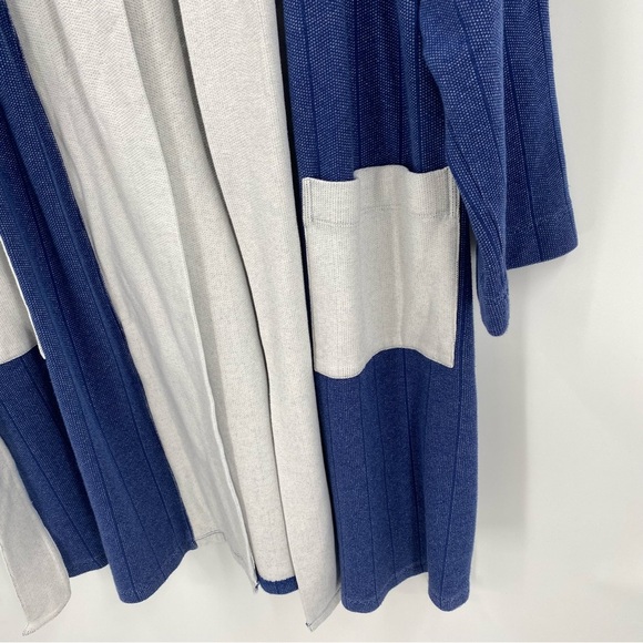 Cosabella Blue and White Cotton Blend Robe Medium - Picture 7 of 10